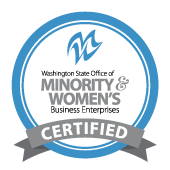 Badge of certification from the Office of Minority & Women's Business Enterprises.